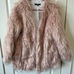 BNWT Soft Pink Simplee Faux Fur Jacket